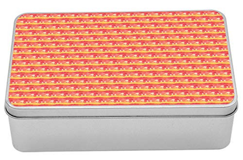 Lunarable Paint Tin Box, Bicolour Hand Drawn Abstract Background of Brush Strokes in Warm Tones Art Print, Portable Rectangle Metal Organizer Storage Box with Lid, 7.2" X 4.7" X 2.2", Coral Mustard Lunarable Paint Tin Box, Bicolour Hand Drawn Abstract Background of Brush Strokes in Warm Tones Art Print, Portable Rectangle Metal Organizer Storage Box with Lid, 7.2" X 4.7" X 2.2", Coral Mustard