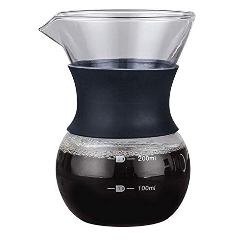 Pour Over Coffee Maker with Borosilicate Glass Manual Coffee Dripper Classic Pour Over Coffee Maker Carafe Coffee Lover Portable