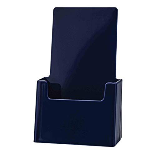 Marketing Holders 4W Brochure Holder Blue Tri Fold Stand Table Rack Literature Pack of 5 Organizer Display Leaflet Pamphlet Maps Menu Handout Take One Counter Top Slot Fllyer Visibility Sturdy
