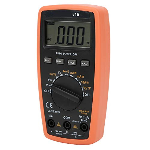Digital Multimeter DC AC Voltmeter Ohm Volt Amp Test Meter Electric Tester with LCD Display Current Temperature Resistance