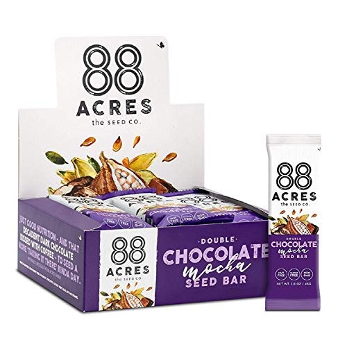 88 Acres Granola Bars | Mocha | Gluten Free, Nut-Free Oat and Seed Snack Bar | Vegan  and  Non GMO | 12 Pack