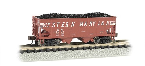 Bachmann Industries USRA 55-Ton 2-Bay Hopper Western Maryland (Speed Lettering) Train Car, N Scale