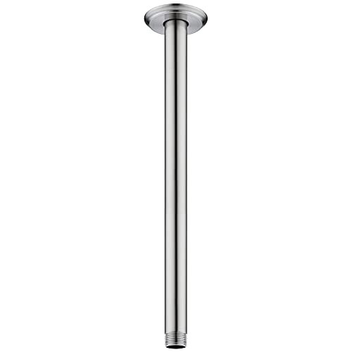 Anpean 12 Inch Shower Arm and Flange Brushed Nickel, Ceiling Mounted Shower Arm for Rain Shower Head