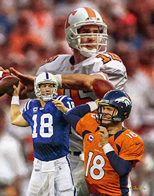 Peyton Manning Tennessee Indianapolis Denver Football QB Quarterback HOF Hall of Fame Art Print 1AM3 on 11x14 matte paper Peyton Manning Tennessee Indianapolis Denver Football QB Quarterback HOF Hall of Fame Art Print 1AM3 on 11x14 matte paper