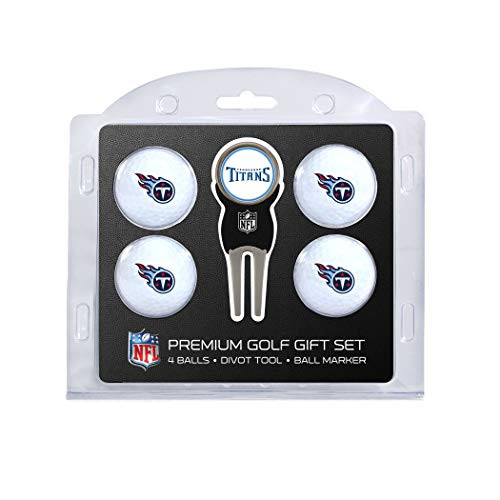 Team Golf NFL Tennessee Titans Regulation Size Golf Balls -4 Count- and Divot Tool with Removable Double-Sided Magnetic Marker, Tennesee Titans Team Golf NFL Tennessee Titans Regulation Size Golf Balls -4 Count- and Divot Tool with Removable Double-Sided Magnetic Marker, Tennesee Titans