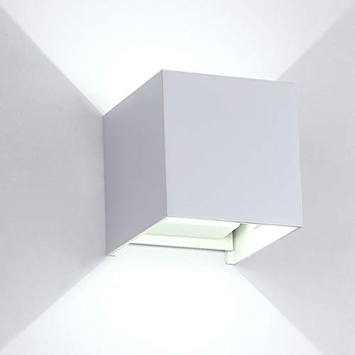 LED Wall Sconce Lighting Fixtures Lamps 12W Adjustable Outdoor Indoor Exterior Wall Lights 3.94", Waterproof IP65, Up and Down for Porch Garden Hallway Pathway (White-6000K White Light)