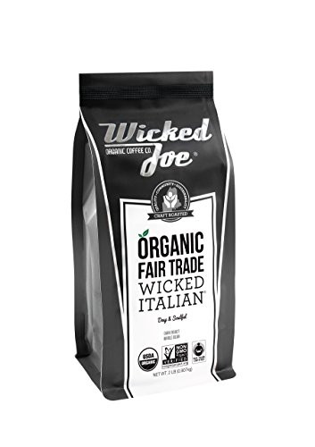 Wicked Joe Organic Coffee Fair Trade Organic Whole Bean, Italian, 2 Pound