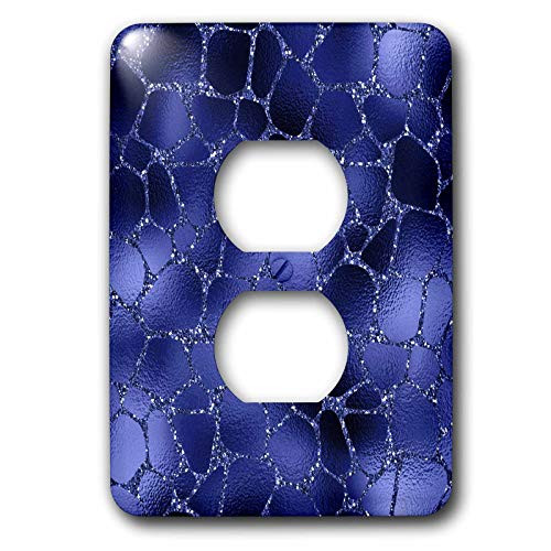 3dRose Anne Marie Baugh - Patterns - Glam Image Of Glitter Royal Blue Giraffe Print Pattern - 2 plug outlet cover -lsp-309747-6-
