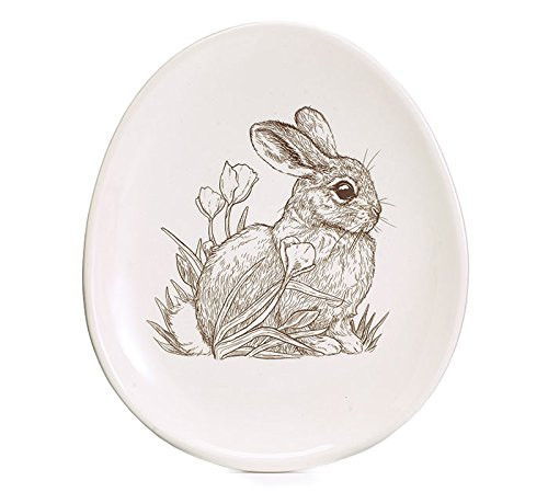 Burton & Burton Natural Spring Ceramic Plate Ceramic Egg Shaped Plate