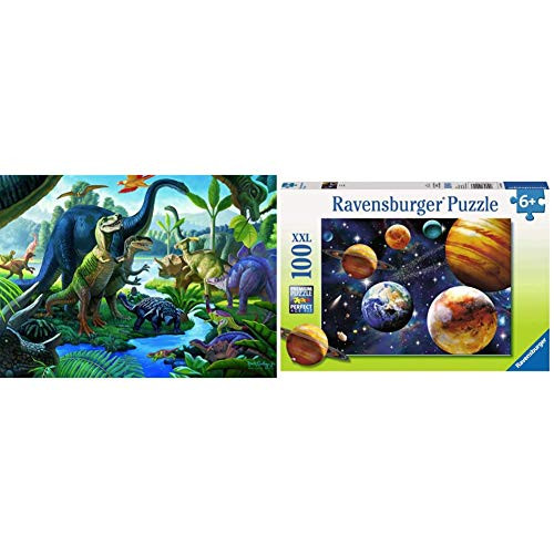 Ravensburger Land of The Giants - 100 Piece Jigsaw Puzzle for Kids  Every Piece is Unique  and  Space 100 Piece Jigsaw Puzzle for Kids  Every Piece is Unique, Pieces Fit Together Perfectly