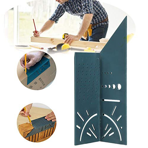 Woodworking 3D Mitre Angle Measuring Tools Multi-function Angle Ruler for Builders Carpenters Craftsmen Architects 45 Degree 90 Degree Line Ruler for Timber Pipes