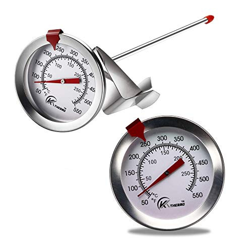 KT THERMO Deep Fry Thermometer With Instant Read,Dial Thermometer,6" Stainless Steel Stem Meat Cooking Thermometer,Best for Turkey,BBQ,Grill KT THERMO Deep Fry Thermometer With Instant Read,Dial Thermometer,6" Stainless Steel Stem Meat Cooking Thermometer,Best for Turkey,BBQ,Grill