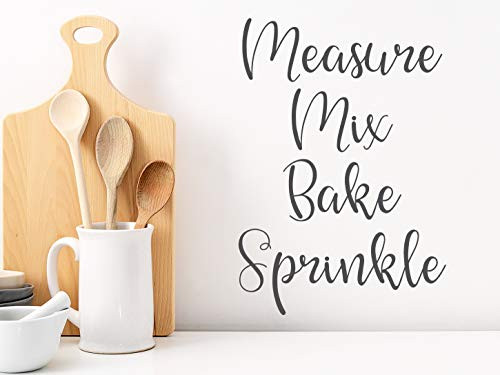 STORY OF HOME DECALS.COM Measure Mix Bake Sprinkle Wall Decal Home Decor Wall Sticker Home Decor Accents Kitchen Room Wall Sticker Kitchen Wall Decal Kitchen Vinyl Wall Decal Kitchen Decal