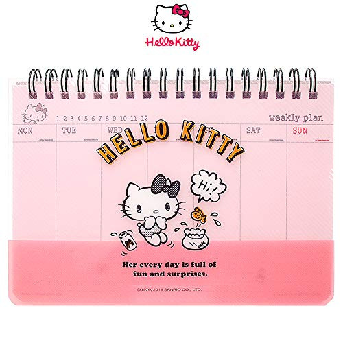 Sanrio Hello Kitty PP Cover Weekly Scheduler/Memo Pad/Planner 1pc -4 Designs- -Pink-