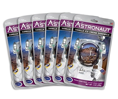 Astronaut Foods Freeze-Dried Ice Cream Sandwich, NASA Space Dessert, Vanilla, 6 Count Astronaut Foods Freeze-Dried Ice Cream Sandwich, NASA Space Dessert, Vanilla, 6 Count