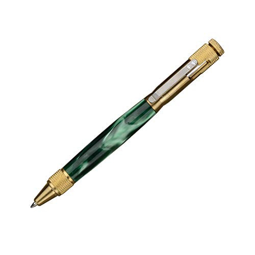Penn State Industries PKCLBABR Clip Bolt Action Ballpoint Pen Kit Woodturning Project -1pack in Brass C3604-