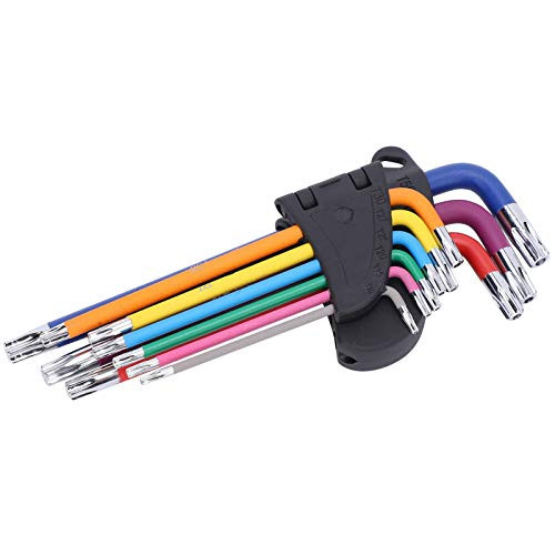 9PCS Star Shaped Hex Socket Wrench Set Allen Key,Good Toughness,Multicolor Hex Key Tools Set Spanner Repair Accessory Long L?Shaped Hex Key Star Wrench Set