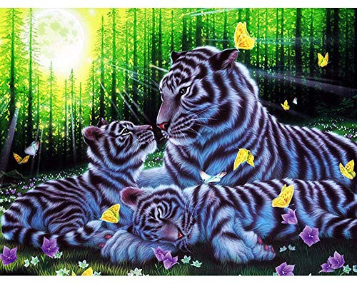 LUANXP 5D Diamond Mosaic Full Display Animals Cross Stitch Diamond Embroidery Tiger Pictures of Rhinestones Diamond Art 30X40CM