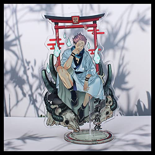 JINGZHONG Anime Acrylic Anime Jujutsu Kaisen Acrylic Figure Stand Model Plate Desk Decor Satoru Cosplay Xmas Gift