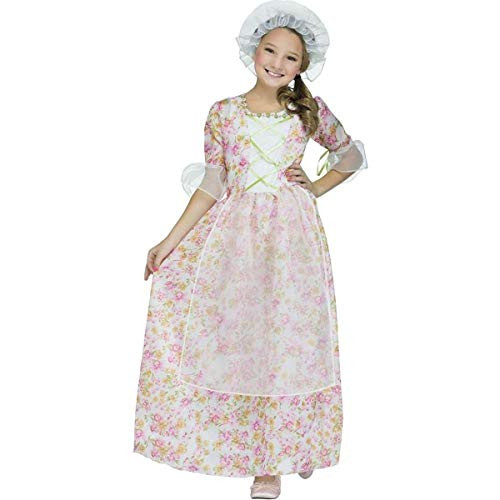 Fun World Colonial Girl Costume, Large 12 - 14, Multicolor