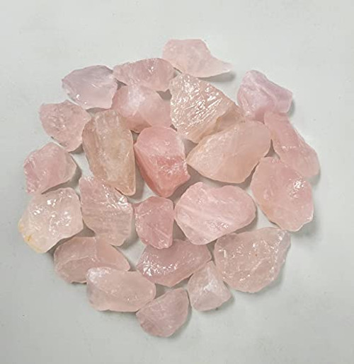 MINERALUNIVERSE 1/2 LB Rose Quartz Rough Stones - Bulk Rose Quartz Crystal - Raw Natural Stones  and  Crystals - Fountain Rocks for Cabbing, Polishing, Wire Wrapping, Reiki, Chakra Crystal Healing