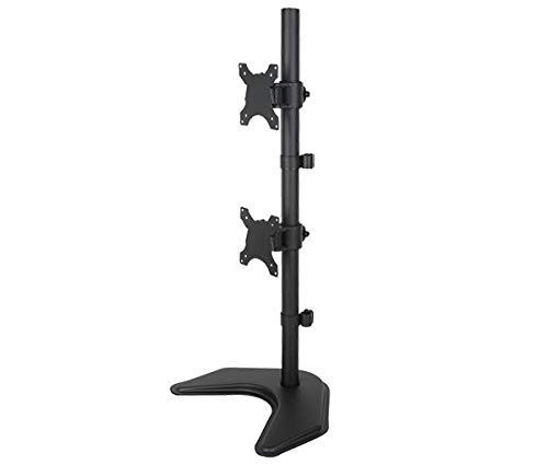 Dual Monitor Desk Stand Free-Standing LCD Mount, Holds in Vertical Position 2 Screens up to 30"