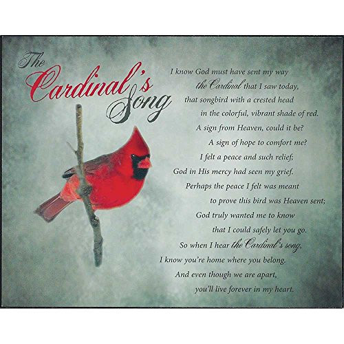 Dicksons The Cardinal's Song Perched Bird Stormy Blue 10 x 8 Wood Wall Sign Plaque