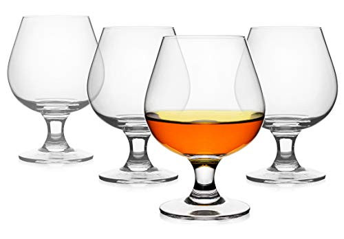 LUXU Crystal Small Brandy Snifter,Modern and Unique Stemmed Brandy Glasses,Premium Cognac Snifter for Scotch and Bourbon and Whiskey and Spirits, Lead-Free Beer Tasting Glasses -12oz Set of 4- LUXU Crystal Small Brandy Snifter,Modern and Unique Stemmed Brandy Glasses,Premium Cognac Snifter for Scotch and Bourbon and Whiskey and Spirits, Lead-Free Beer Tasting Glasses -12oz Set of 4-