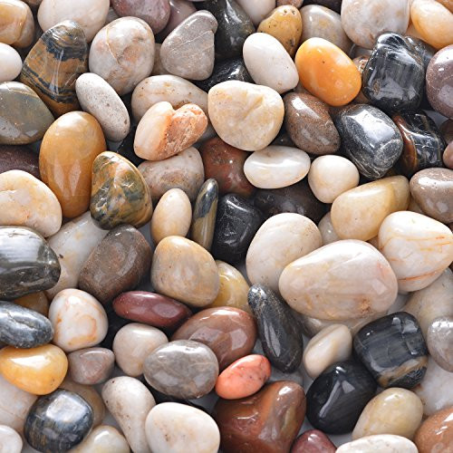 9.7lb River Rock Stones Pebbles - Natural Decorative Polished Mixed Pebbles Gravel, Small Decorative Polished Gravel?for Plant Aquariums, Landscaping, Ponds,terrariums Vase Fillers?DIY?Home Decor etc.