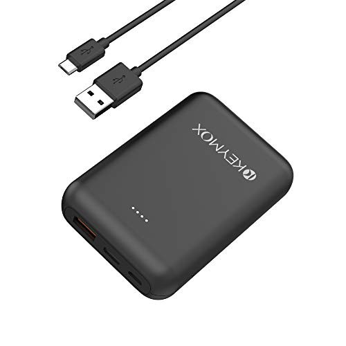 Portable Charger,KEYMOX 10000mAh Power Bank with Quick Charge 3.0 Technology and 18W USB-C Power Delivery, High-Capacity External Battery Pack Compatible with iPhone, Samsung, iPad, and More.