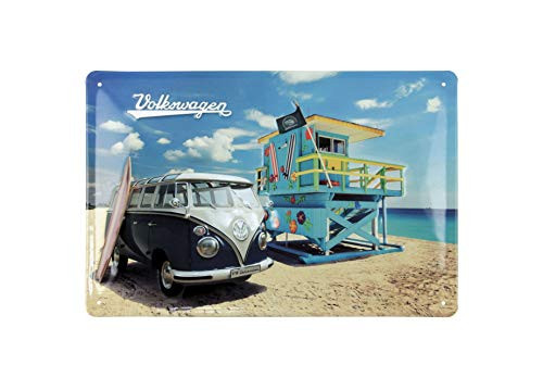 VW Collection by BRISA VW T1 Bus Metal Sign 20x30cm - Beach Life