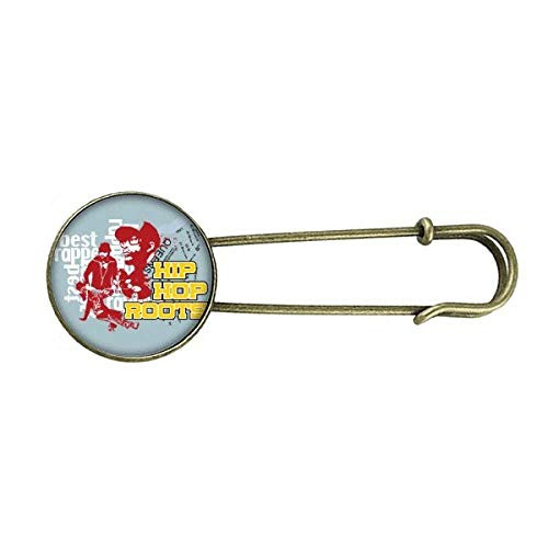Culture Boy Hip Hop Pattern Graffiti Street Retro Metal Brooch Pin Clip Jewelry