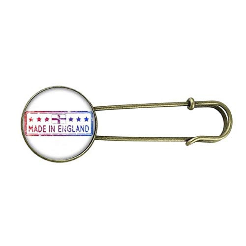 Made in UK England Landmark Flag Pattern Retro Metal Brooch Pin Clip Jewelry