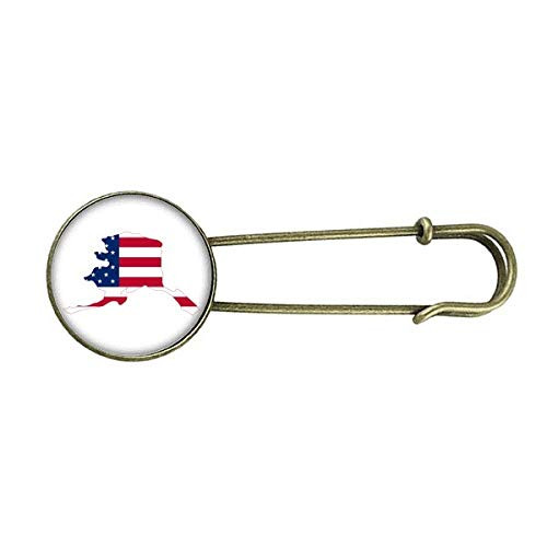 Map Stars Stripes Flag Shape Alaka USA Retro Metal Brooch Pin Clip Jewelry Map Stars Stripes Flag Shape Alaka USA Retro Metal Brooch Pin Clip Jewelry