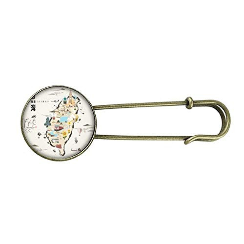 Map Taiwan Travel Features Retro Metal Brooch Pin Clip Jewelry Map Taiwan Travel Features Retro Metal Brooch Pin Clip Jewelry