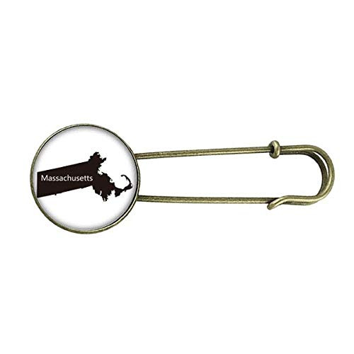 Massachusetts USA Map Outline Retro Metal Brooch Pin Clip Jewelry Massachusetts USA Map Outline Retro Metal Brooch Pin Clip Jewelry