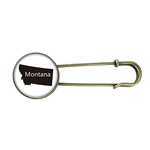 Montana America USA Map Outline Retro Metal Brooch Pin Clip Jewelry Montana America USA Map Outline Retro Metal Brooch Pin Clip Jewelry