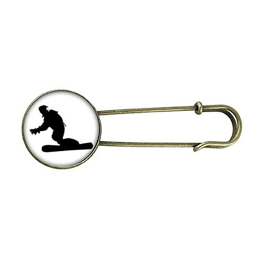 Sports Skiing Ski Board Player Retro Metal Brooch Pin Clip Jewelry