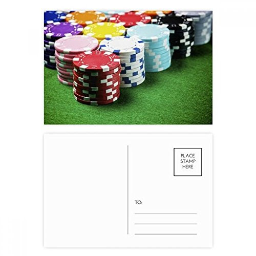 Chip Green Table Gambling Photo Postcard Set Birthday Mailing Thanks Greeting Card