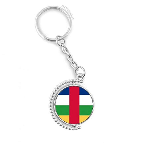 Central African Republic Flag Africa Rotatable Keyholder Ring Disc Accessories Chain Clip