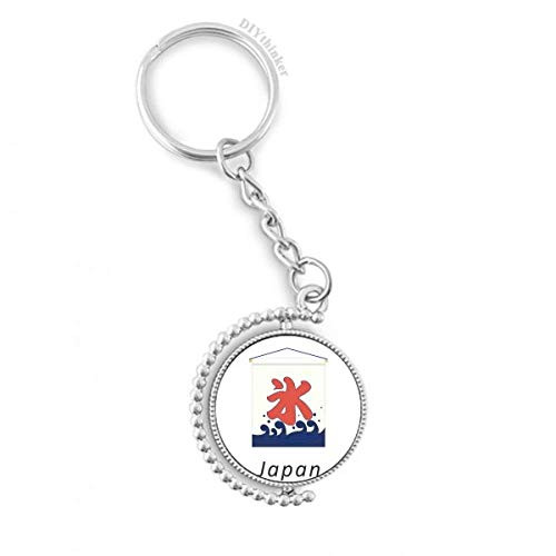 Traditional Japanese Local Style Flag Rotatable Keyholder Ring Disc Accessories Chain Clip