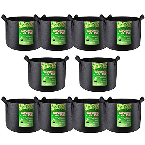 VIVOSUN 10-Pack 7 Gallon Grow Bag, Reinforced Planter Fabric Pot for Gardening