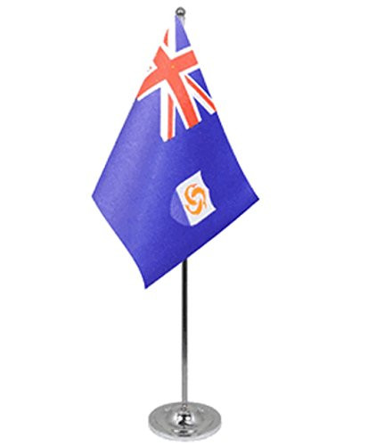 Anguilla Satin and Chrome Office Desk Table Flag