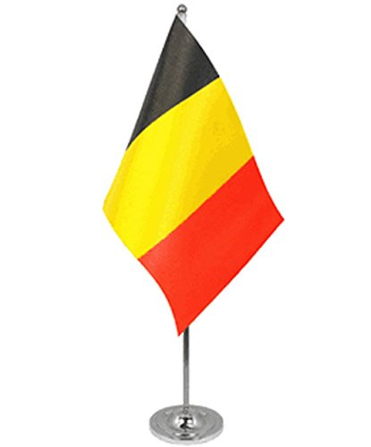 Belgium Satin and Chrome Office Desk Table Flag