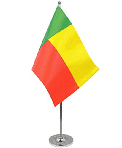Benin Satin and Chrome Office Desk Table Flag