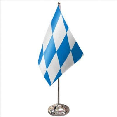 Germany Bavaria Federal Satin and Chrome Office Desk Table Flag