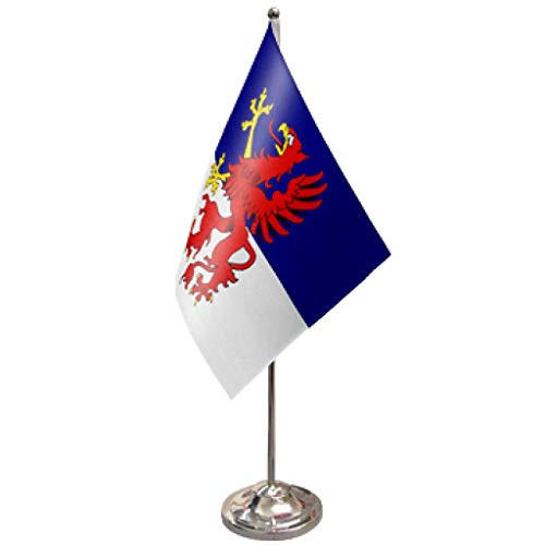 Germany Pomerania Region Satin and Chrome Office Desk Table Flag