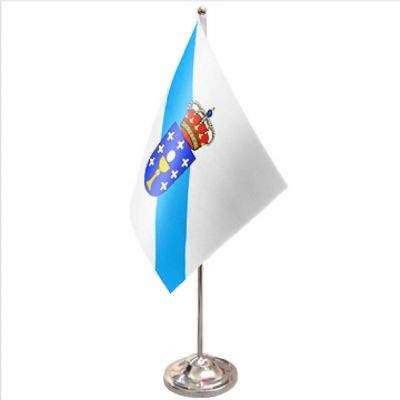 Spain Galicia Satin and Chrome Office Desk Table Flag