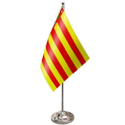Spain Valencia Satin and Chrome Office Desk Table Flag