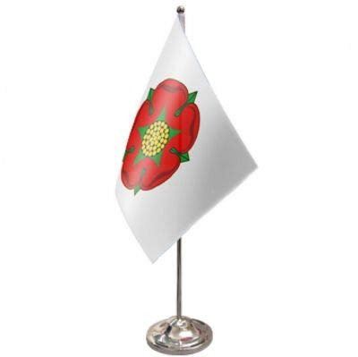 Lancashire County Civil Satin and Chrome Office Desk Table Flag